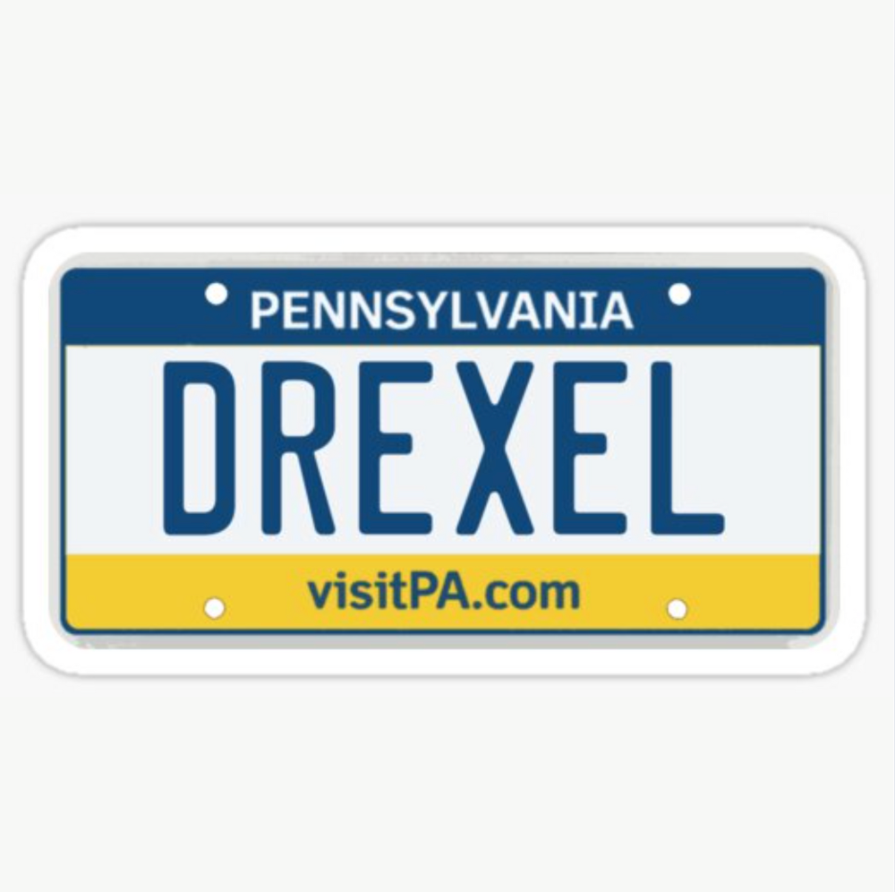 Drexel University PA License Plate Sticker