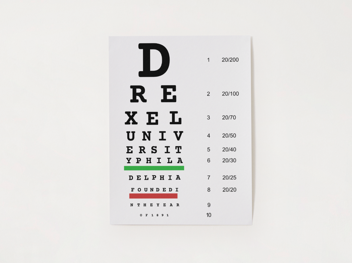 Drexel Eye Chart Poster (Snellen-Style)
